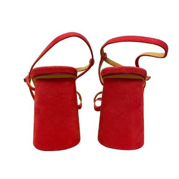 Sam Edelman Kit Dahlia Pink Square Toe Slingback Cylindrical Block Heel Sandals - Picture 5 of 6